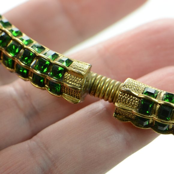 Vintage Kenneth Jay Lane KJL Gold & Crystal Alligator Collar Necklace - Picture 9 of 13